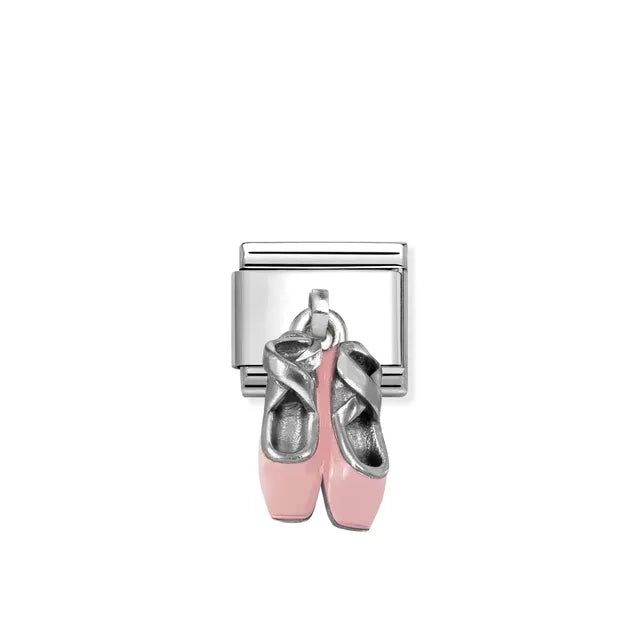Nomination Silver and Pink Ballet Shoes Charm