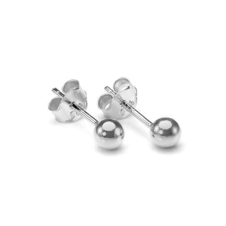 Silver 4mm Ball Stud Earrings