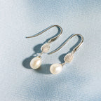 Coast Pebble Glisten Pavé Pearl Drop Earrings