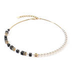 GeoCUBE® Precious Fusion Pearls Necklace Black-gold