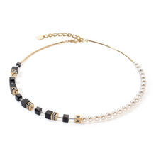 Load image into Gallery viewer, GeoCUBE® Precious Fusion Pearls Necklace Black-gold
