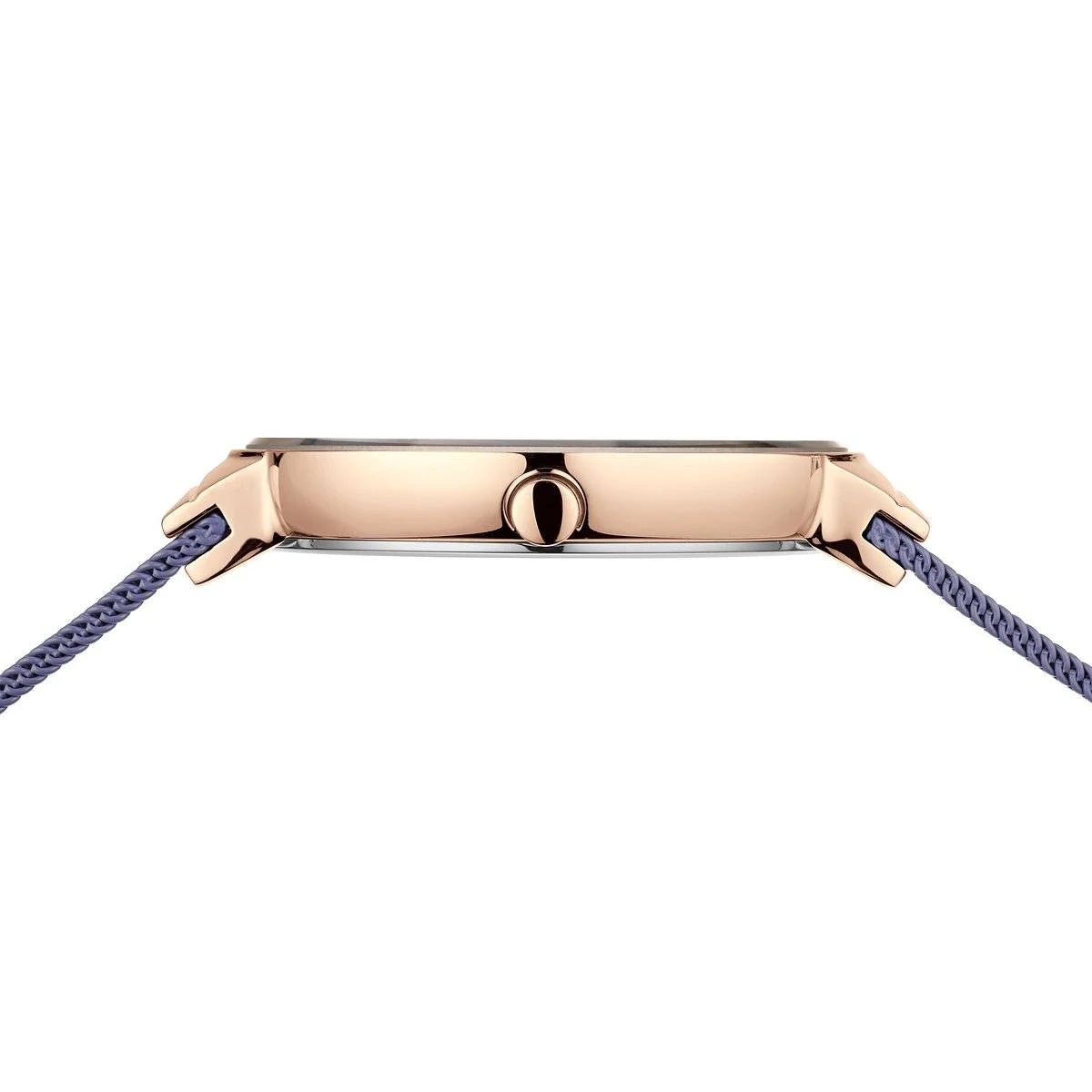 BERING Ladies Rose Gold/Lavender Blue Watch with Milanese Mesh Strap