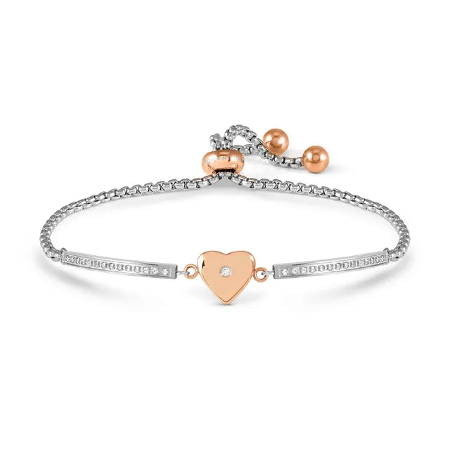 MILLELUCI Rose Gold Tone Raised Heart Bracelet