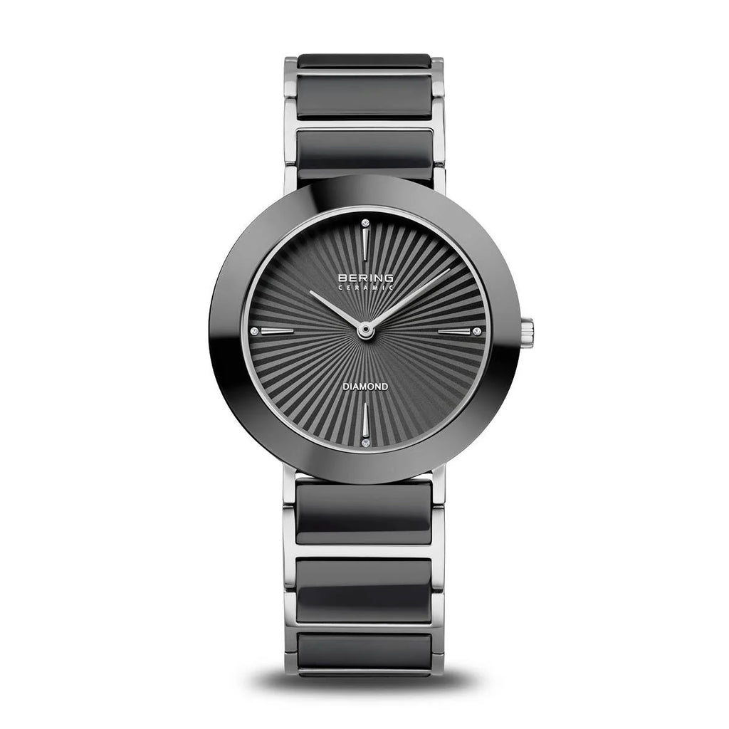 Bering Ladies Ceramic Black Diamond Watch 11435-702