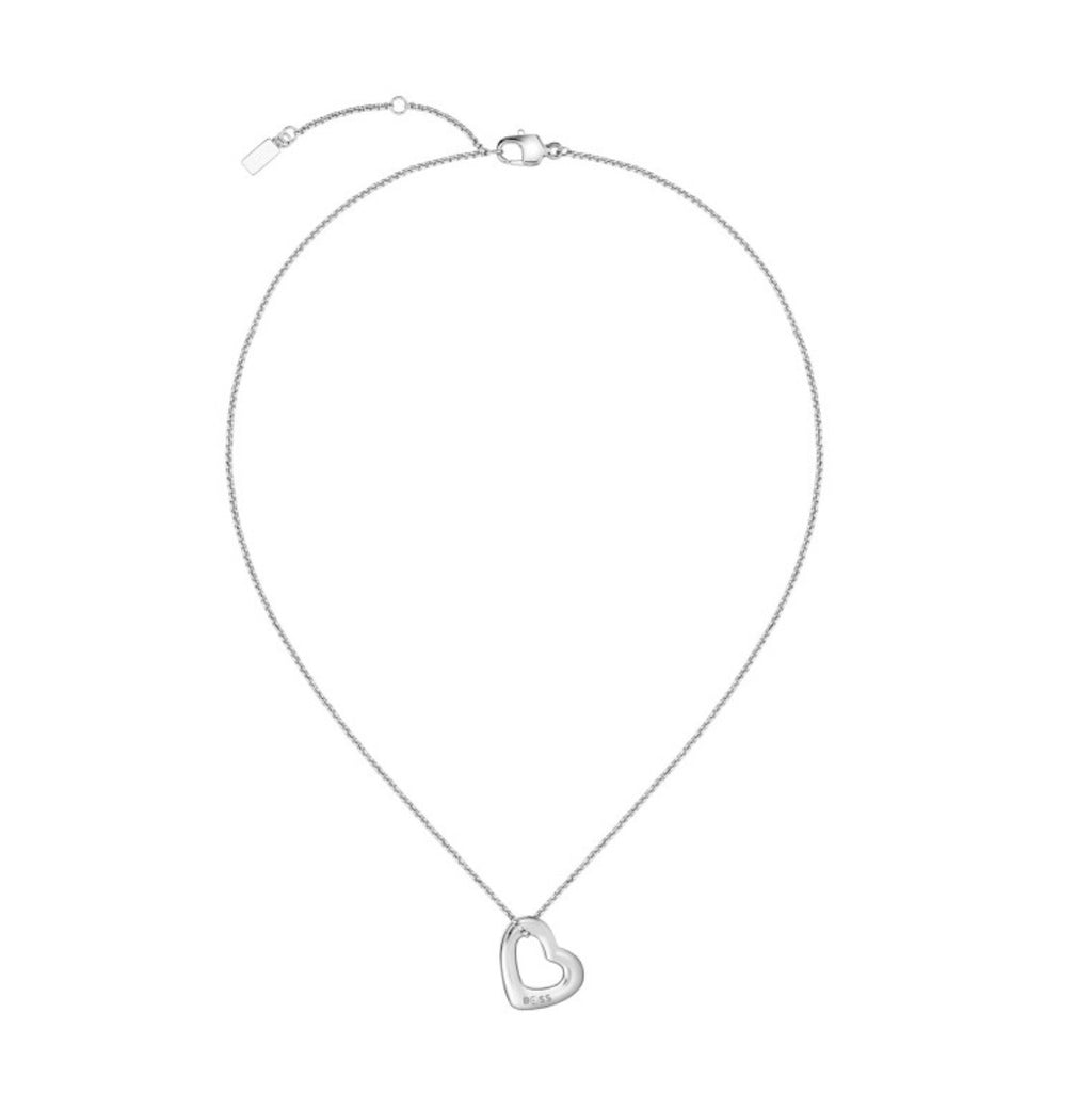 Ladies BOSS Honey Boundless Stainless Steel Heart Necklace