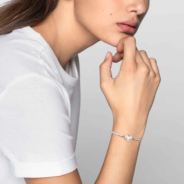 MILLELUCI bracelet in stainless steel and cubic zirconia Heart