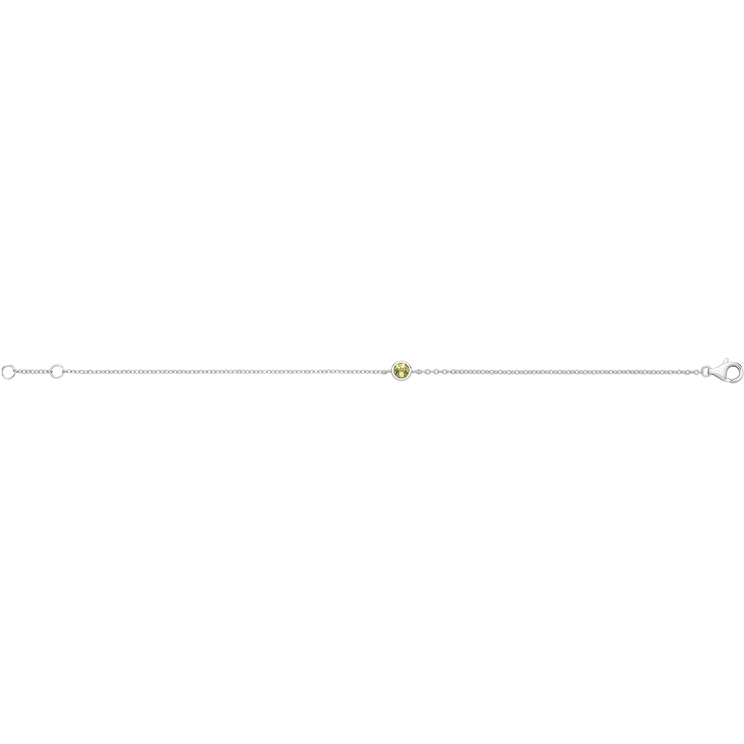 Silver Peridot Solitaire Bracelet