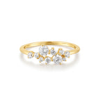 Gold Flower Cluster Pavé Ring