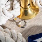 Marina Rope Bar Golden Hinged Hoop Earrings