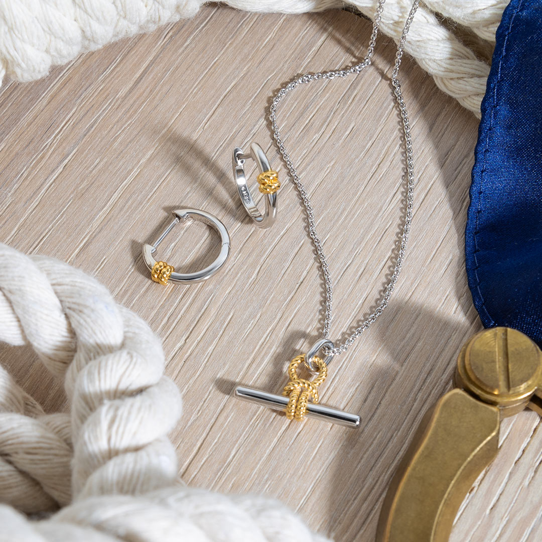 Marina Rope Bar Golden Hinged Hoop Earrings