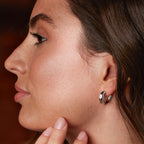 Serenity Grande Semi Hoop Stud Earrings