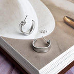 Serenity Grande Semi Hoop Stud Earrings
