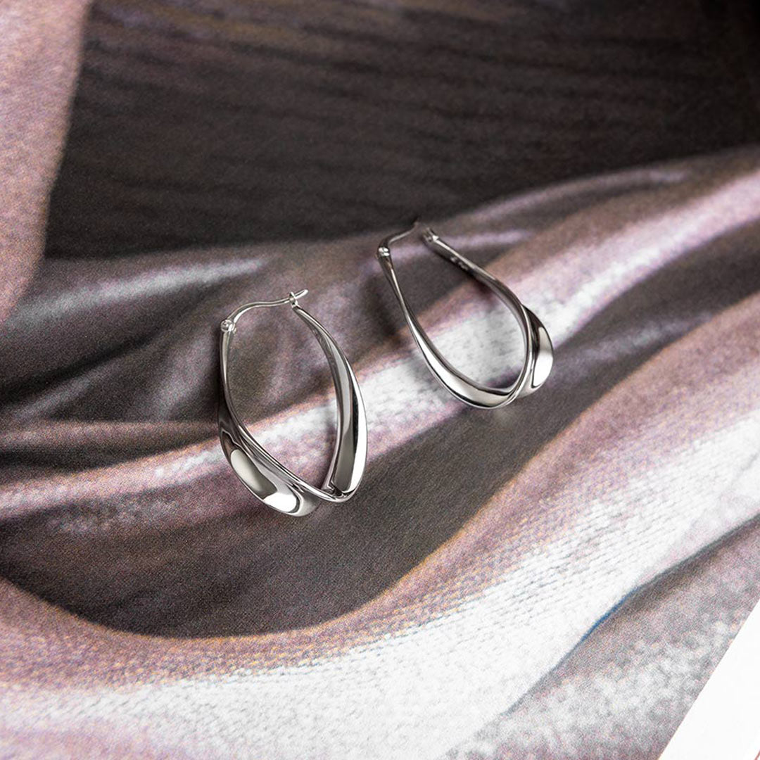 Serenity Grande Hoop Drop Earrings