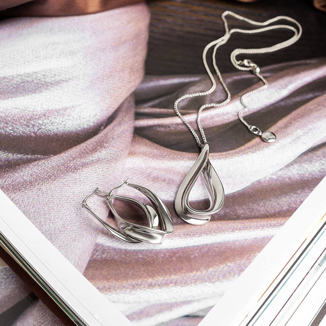 Serenity Grande Hoop Drop Earrings