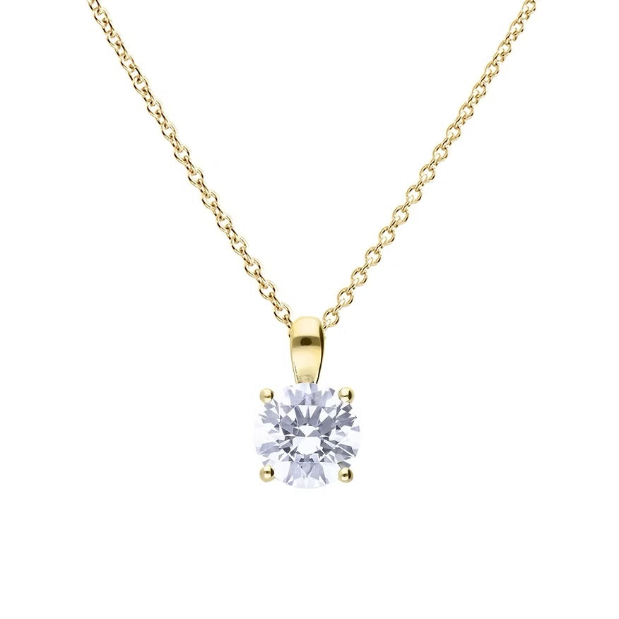 Diamonfire Gold Plated Four Claw 2.00ct Pendant