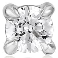 SILVER SPARKLE BARBELL SINGLE EARRING