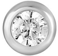 SILVER SPARKLE BEZEL BARBELL SINGLE EARRING