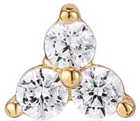GOLD TRIO SPARKLE BARBELL SINGLE EARRING