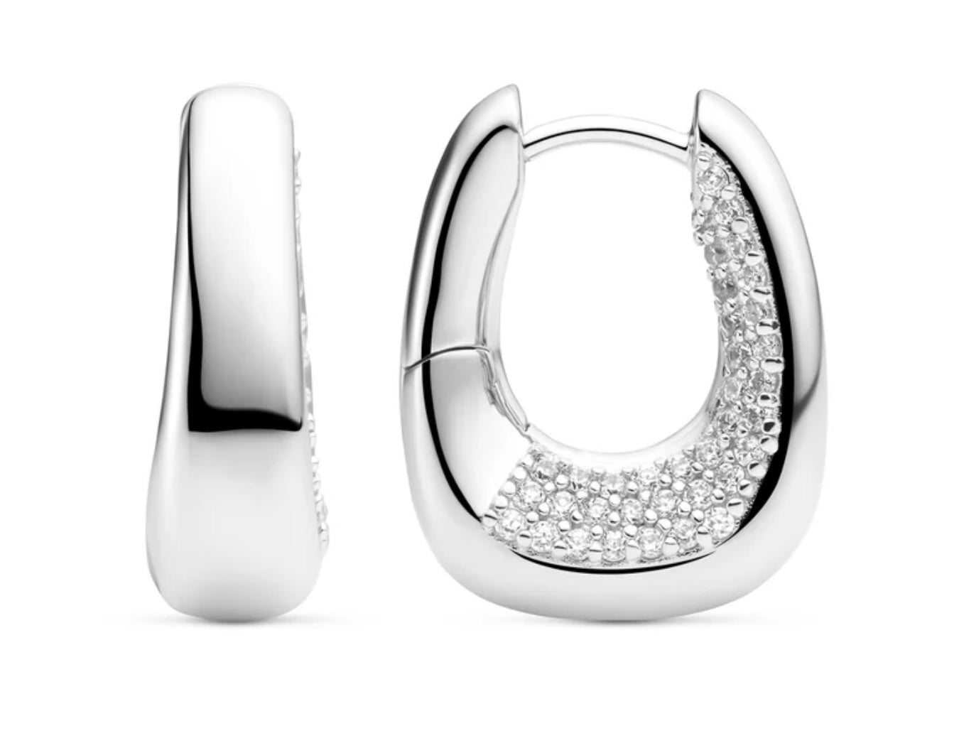Silver Borsa Piccolo Hoop Earrings