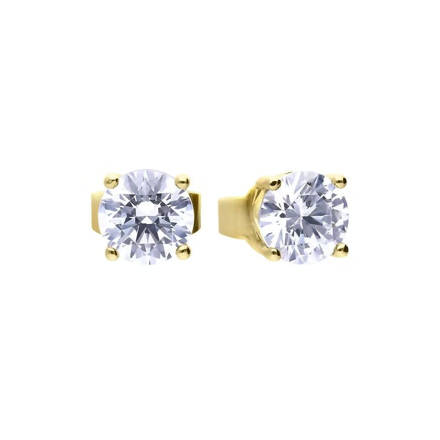 Diamonfire 0.50ct Zirconia Gold Plated Solitaire Earrings