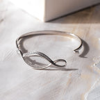 Entwine Twine Twist Pave CZ Hinged Bangle