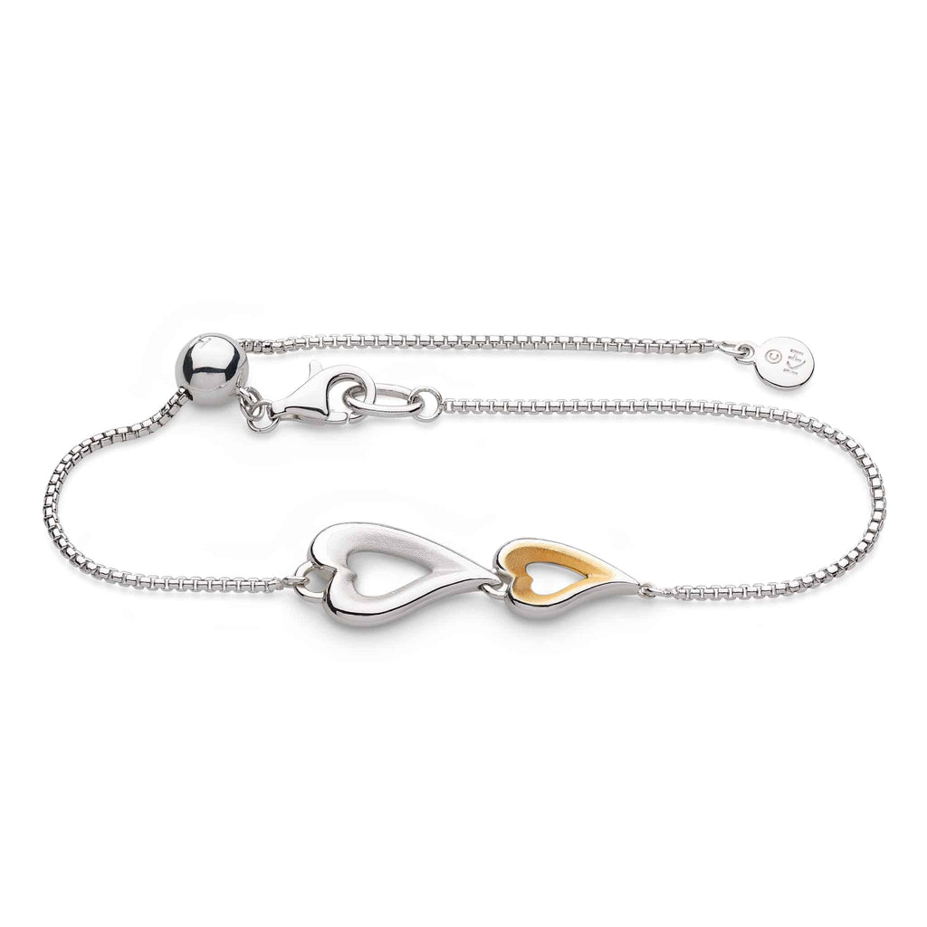 Desire Love Story Double Heart 7.5" Slider Bracelet