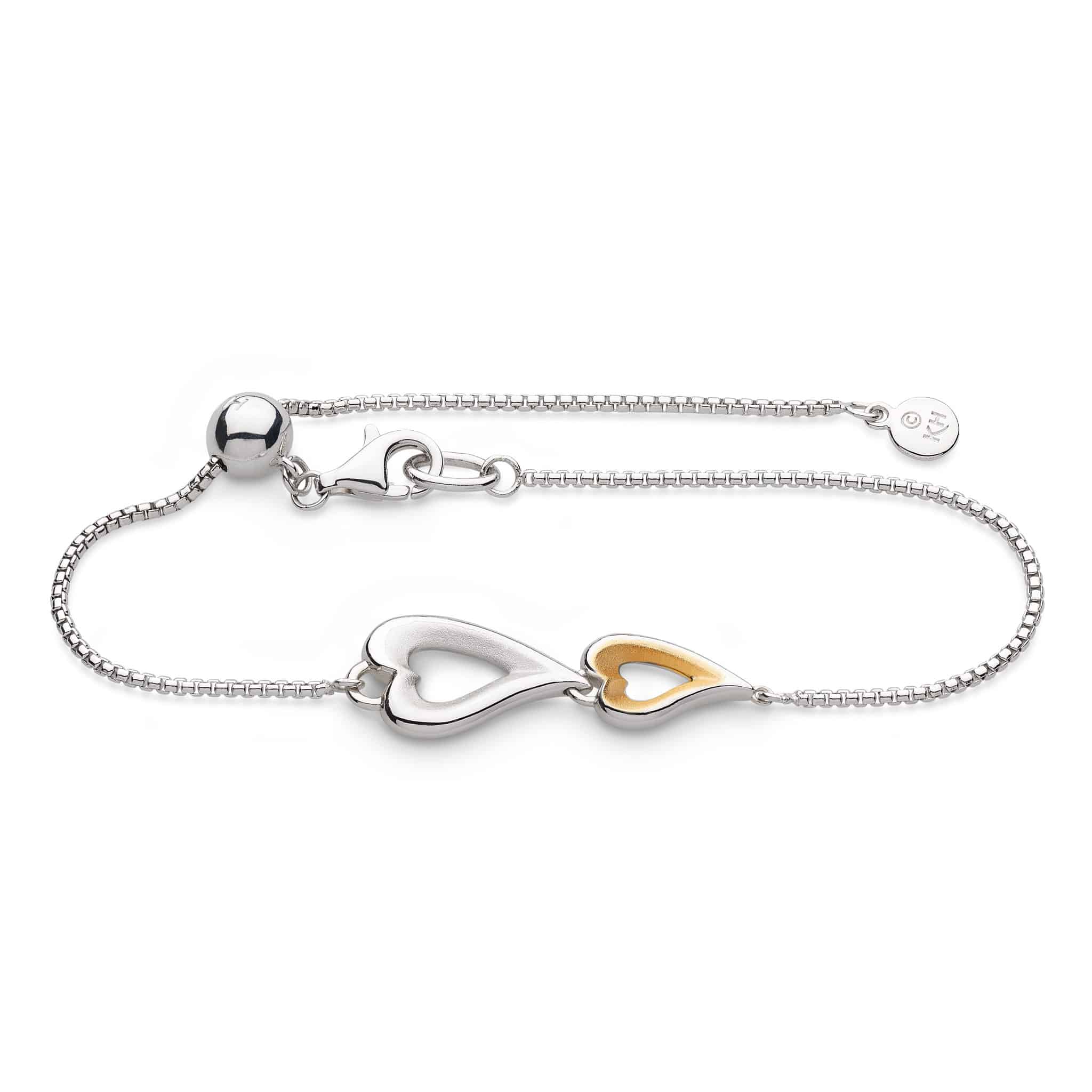 Desire Love Story Double Heart 7.5" Slider Bracelet