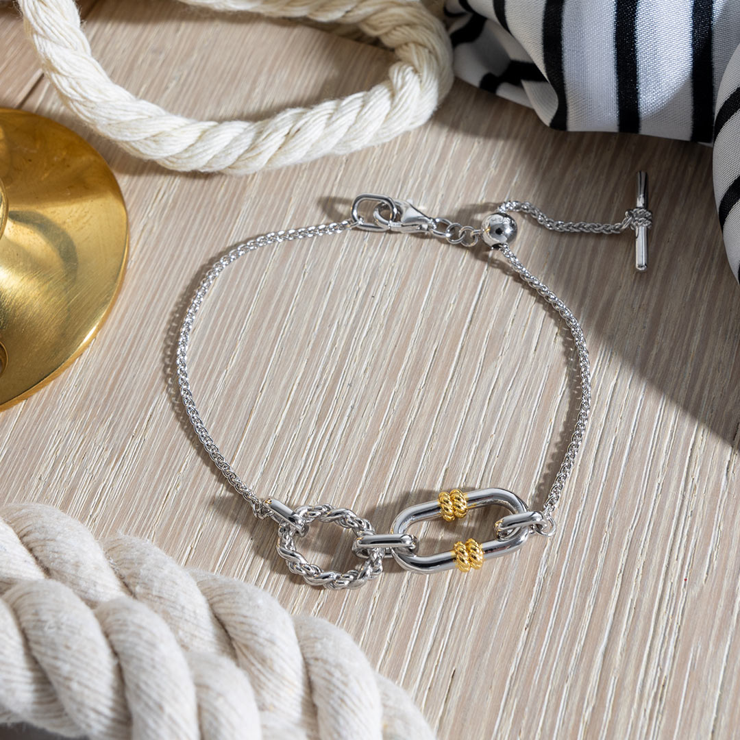 Marina Rope Link Duo Golden Slider Bracelet