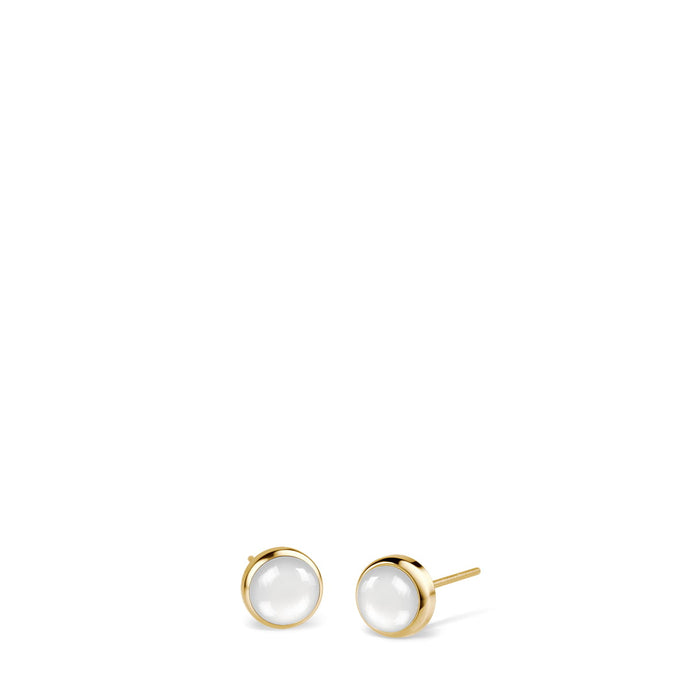 BERING White and Gold Stud Earrings
