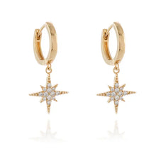 Load image into Gallery viewer, North Star Gold Hoop Earrings

