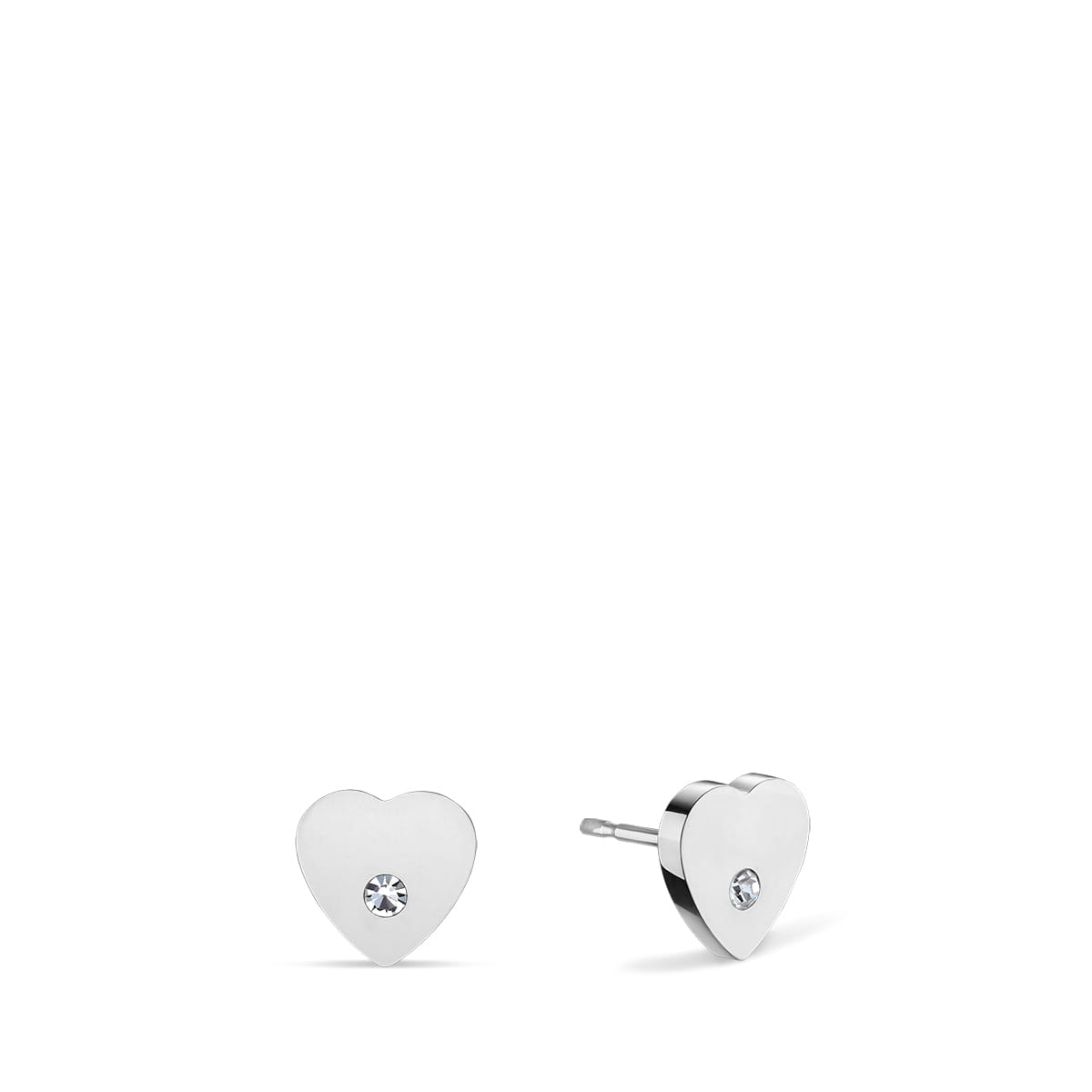 BERING Silver Heart Stud Earrings