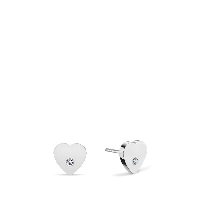 BERING Silver Heart Stud Earrings