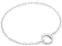 SILVER MINI LINK CHARM CHAIN CONNECTOR BRACELET