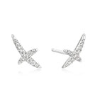 Silver Kiss Pavé Studs