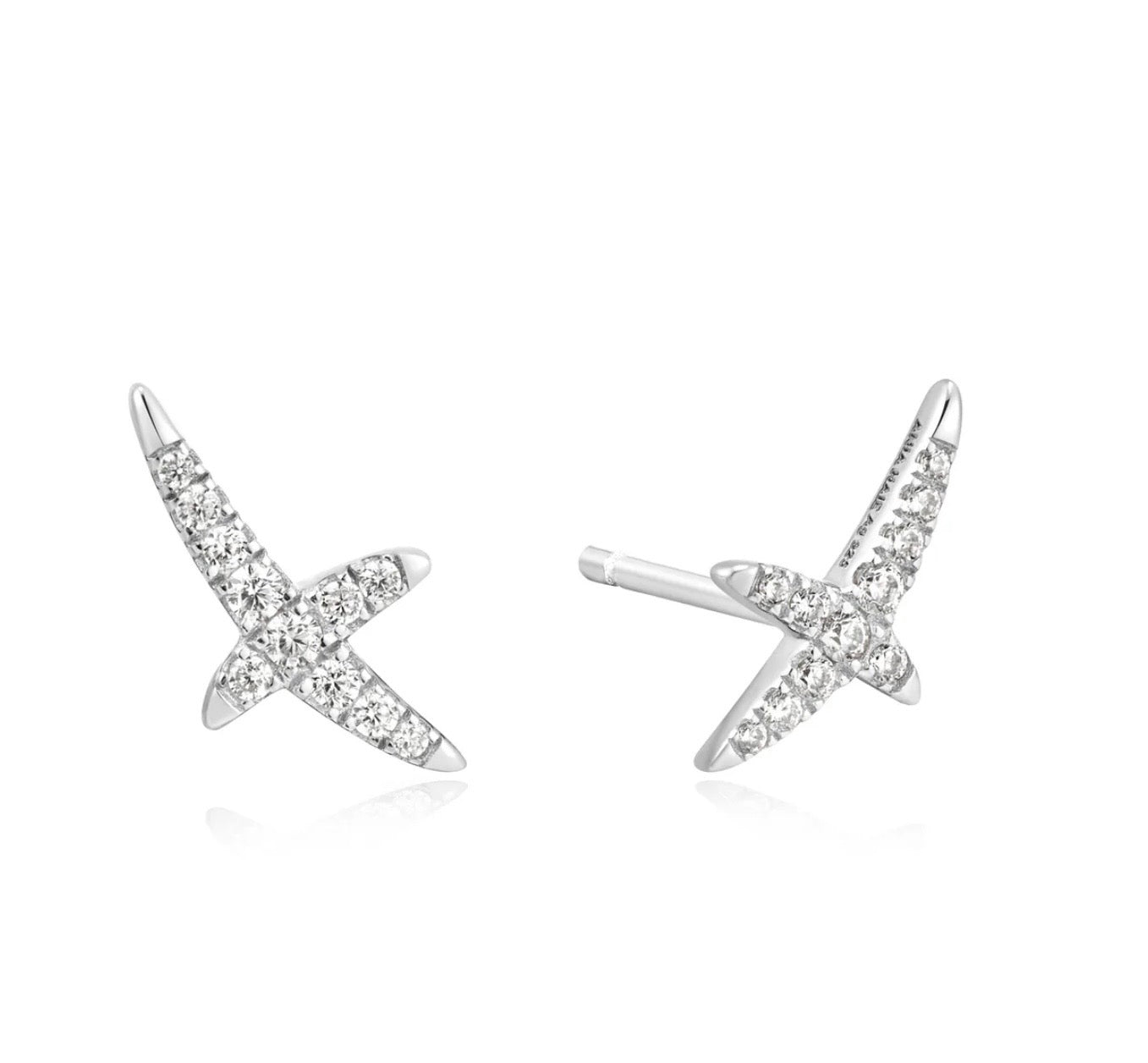 Silver Kiss Pavé Studs