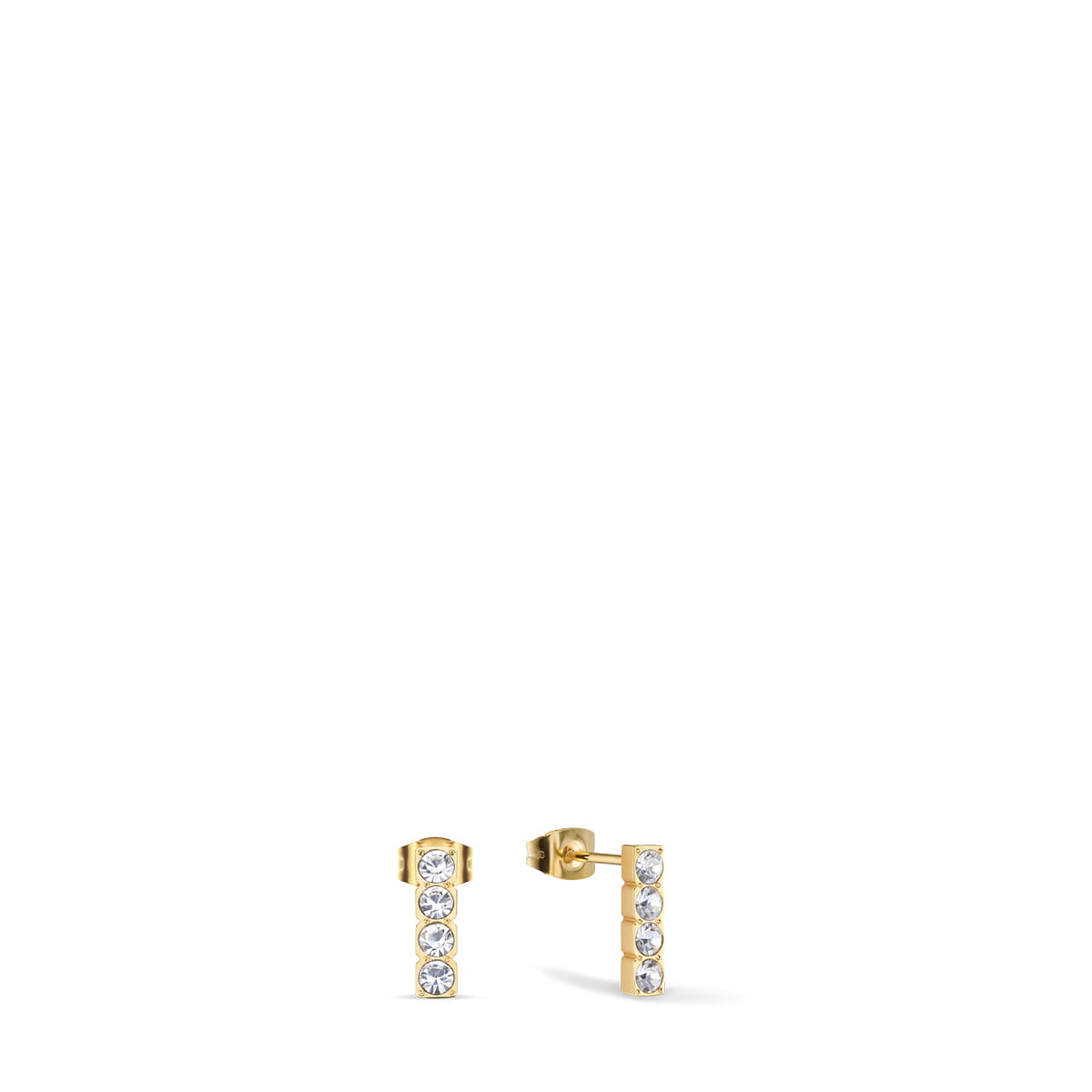 BERING Gold 4 stone Stud Earrings