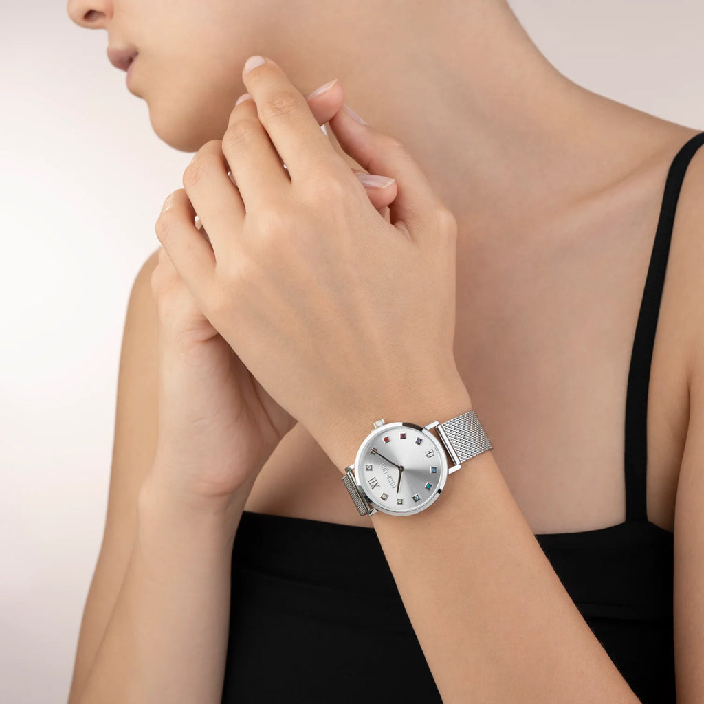Coeur De Lion Watch Silver Sunray Milanese Stainless Steel