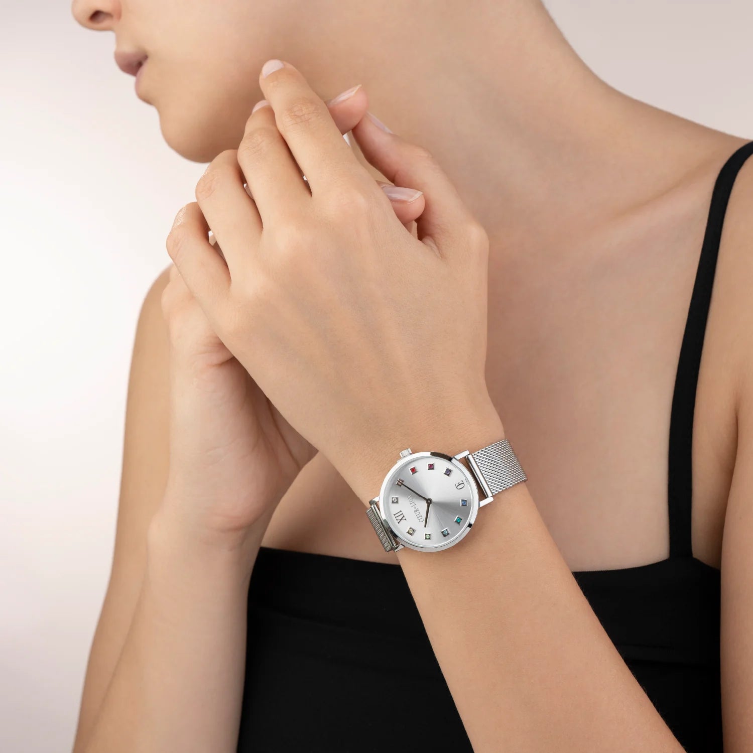 Coeur De Lion Watch Silver Sunray Milanese Stainless Steel