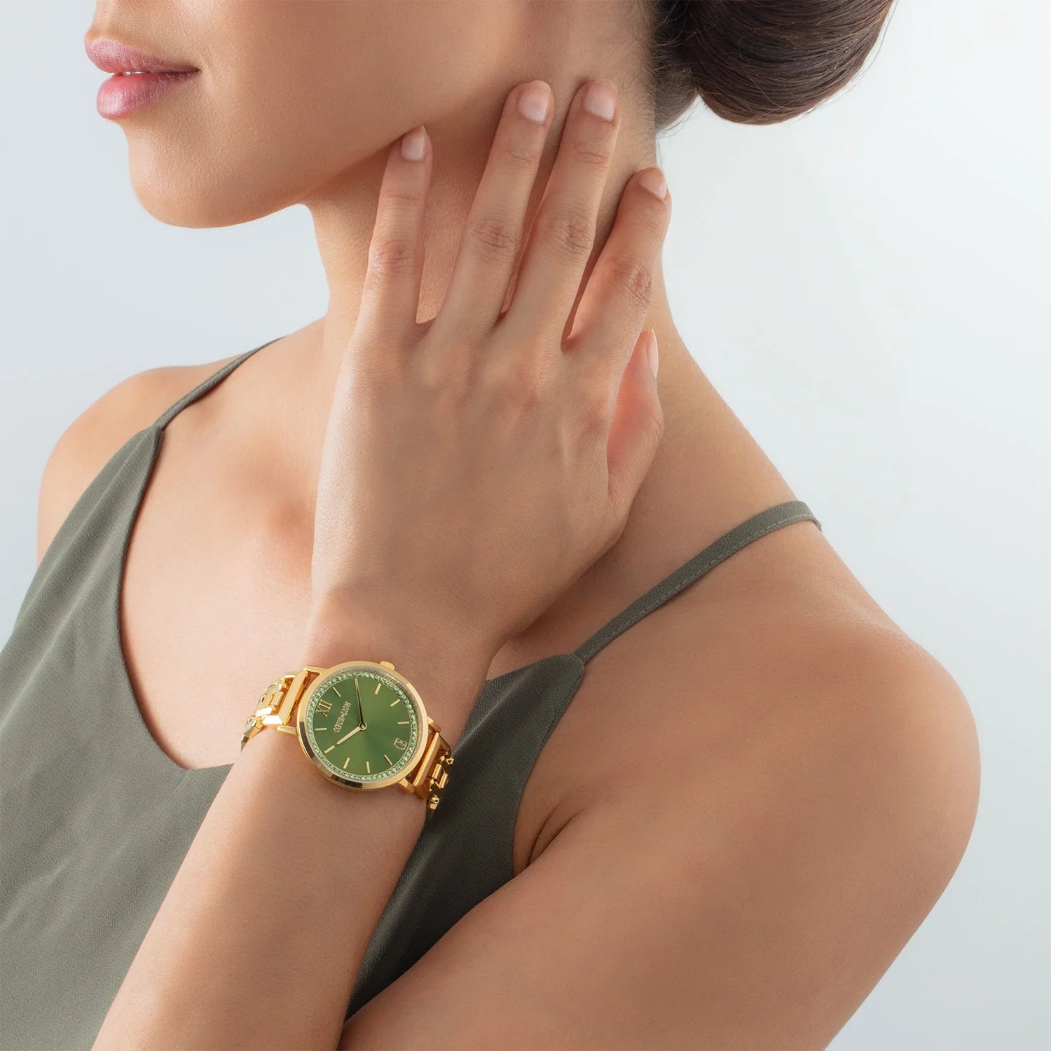 Coeur De Lion Stainless Steel Watch Green Statement Gold