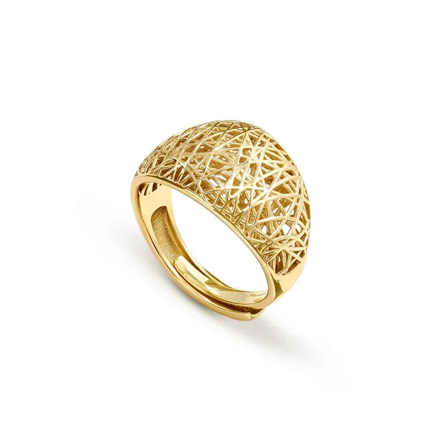 Leaf of Light Gold Lattice Ring