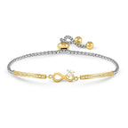 MILLELUCI Gold Tone Infinity Bracelet with Heart CZ