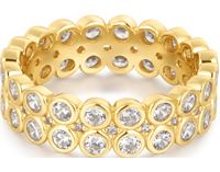 GOLD DOUBLE ROW BEZEL RING