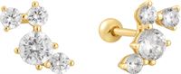 GOLD PAVð CLIMBER BARBELL EARRINGS
