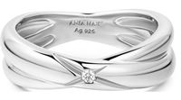 SILVER CROSS DOUBLE RING
