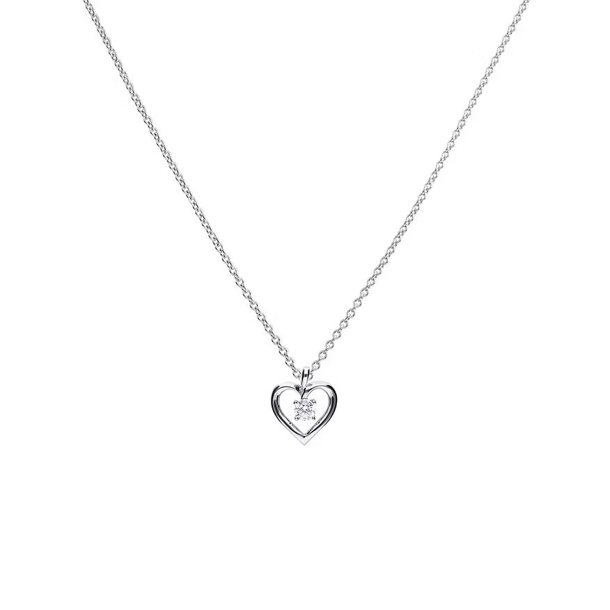 Diamonfire Open Heart Pendant with Zirconia
