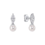 Diamonfire Pearl Marquise Drop Earrings