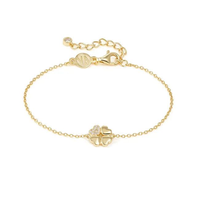 Nomination Petit Sparkle Gold Four Leaf Clover Bracelet