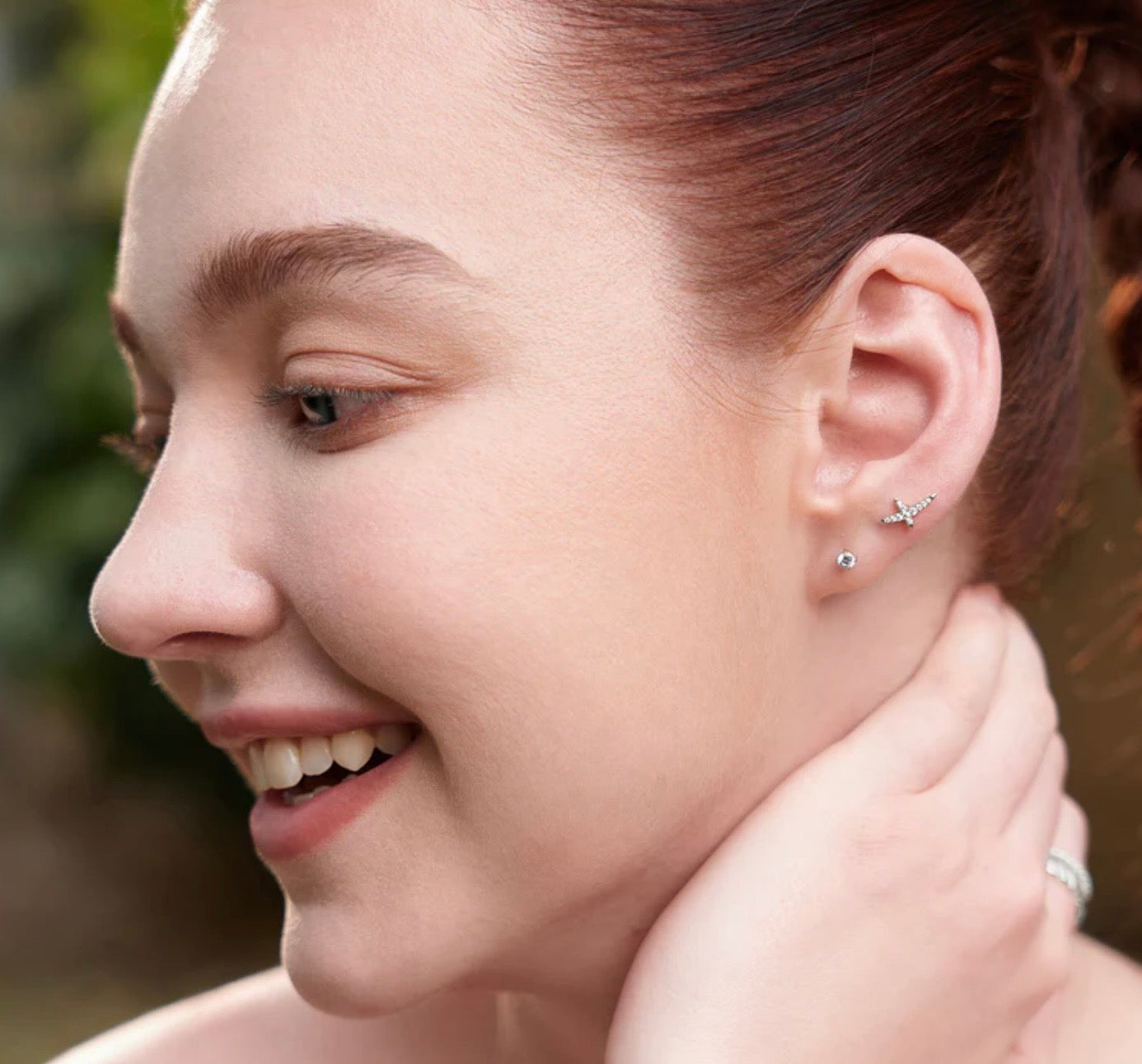 Silver Kiss Pavé Studs