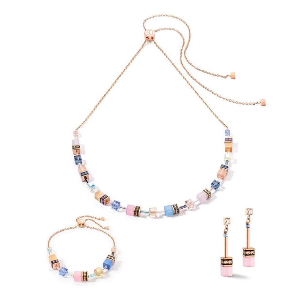 GeoCUBE¨ Iconic Chain earrings pale blue pink