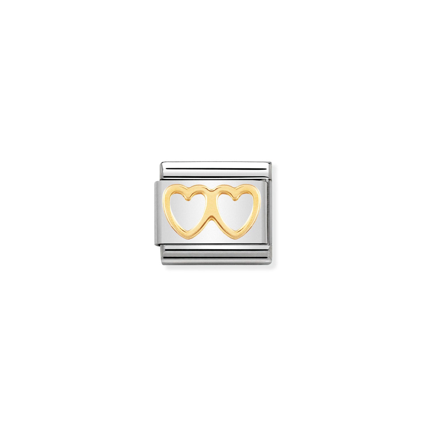 Nomination Classic Gold Double Heart Charm